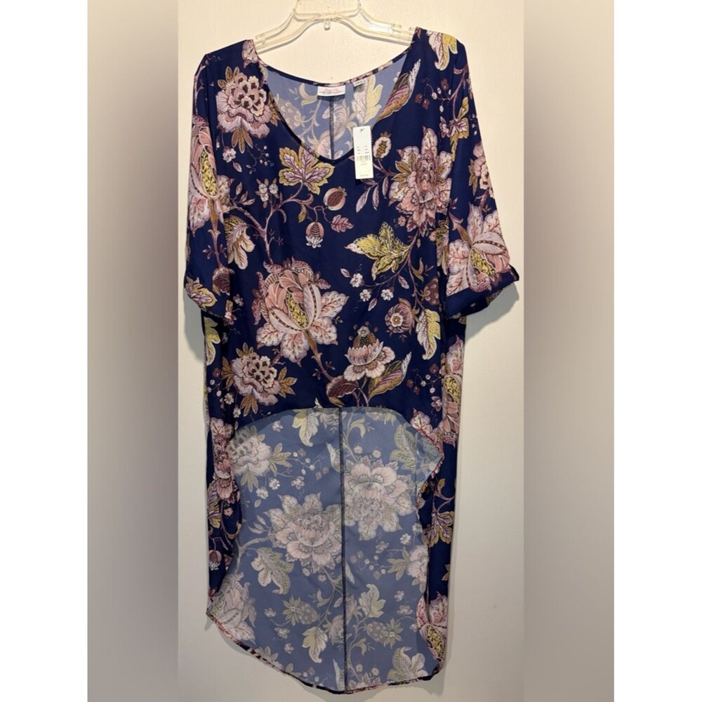 Sweet Pea for NY&CO NWT by Stacy Frati Hi Low Blouse Tunic Top Kimono Size L